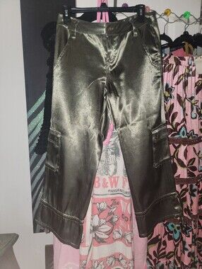 Y2K Mudd Satin Cargo Pants